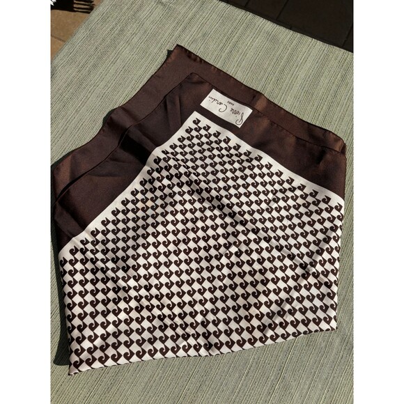 Pierre Cardin Logo Scarf Brown and White 1970s - Picture 5 of 8